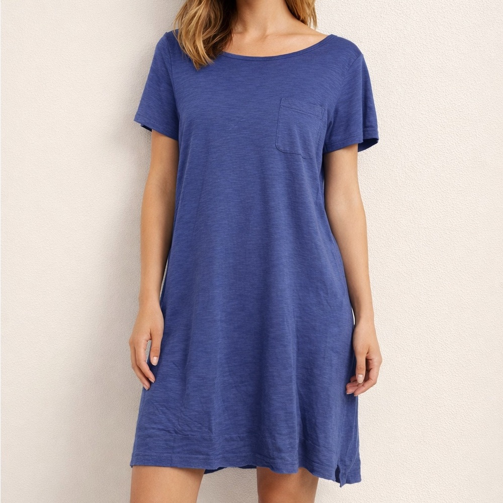 Lila P Blue Pocket T-shirt Dress